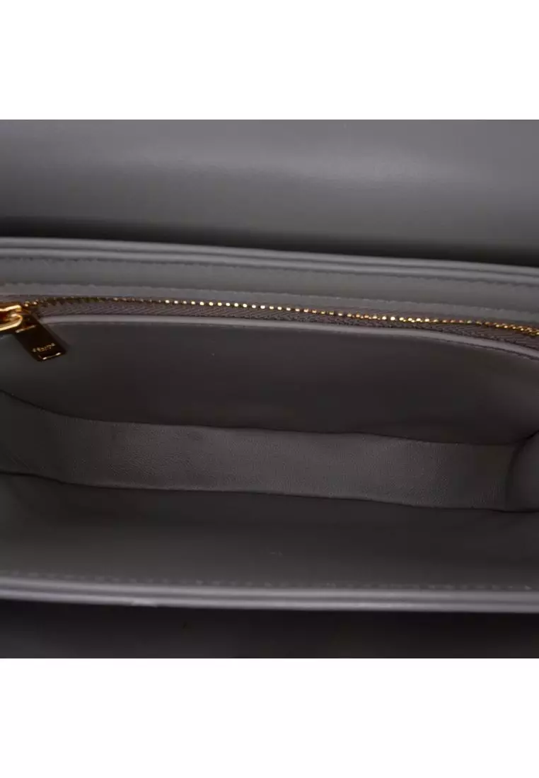 Pre-Loved Celine Teen Shiny Calfskin Triomphe Besace Clea Chain Crossbody
