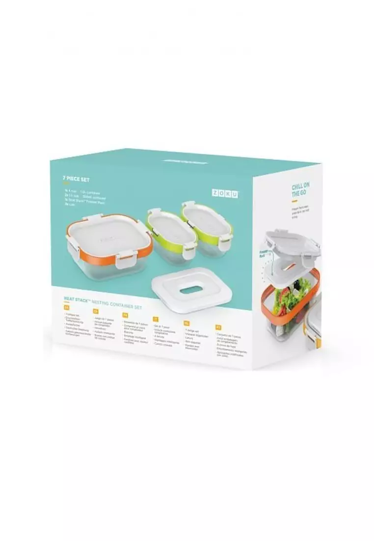 Zoku ZOKU Neat Stack Nesting Food Container Lunch Set (7pcs) Microwave Safe 2024 Buy Zoku