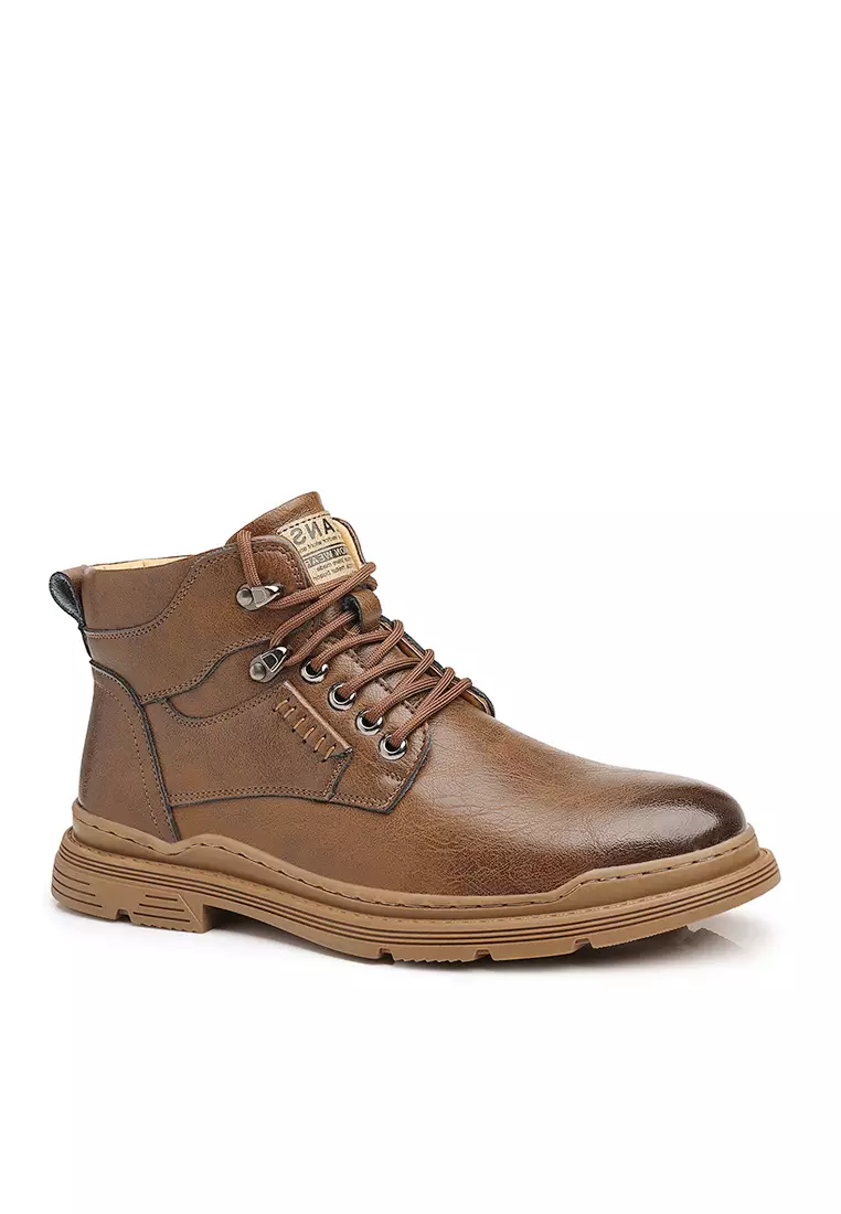 Men's fashion leather on sale boots