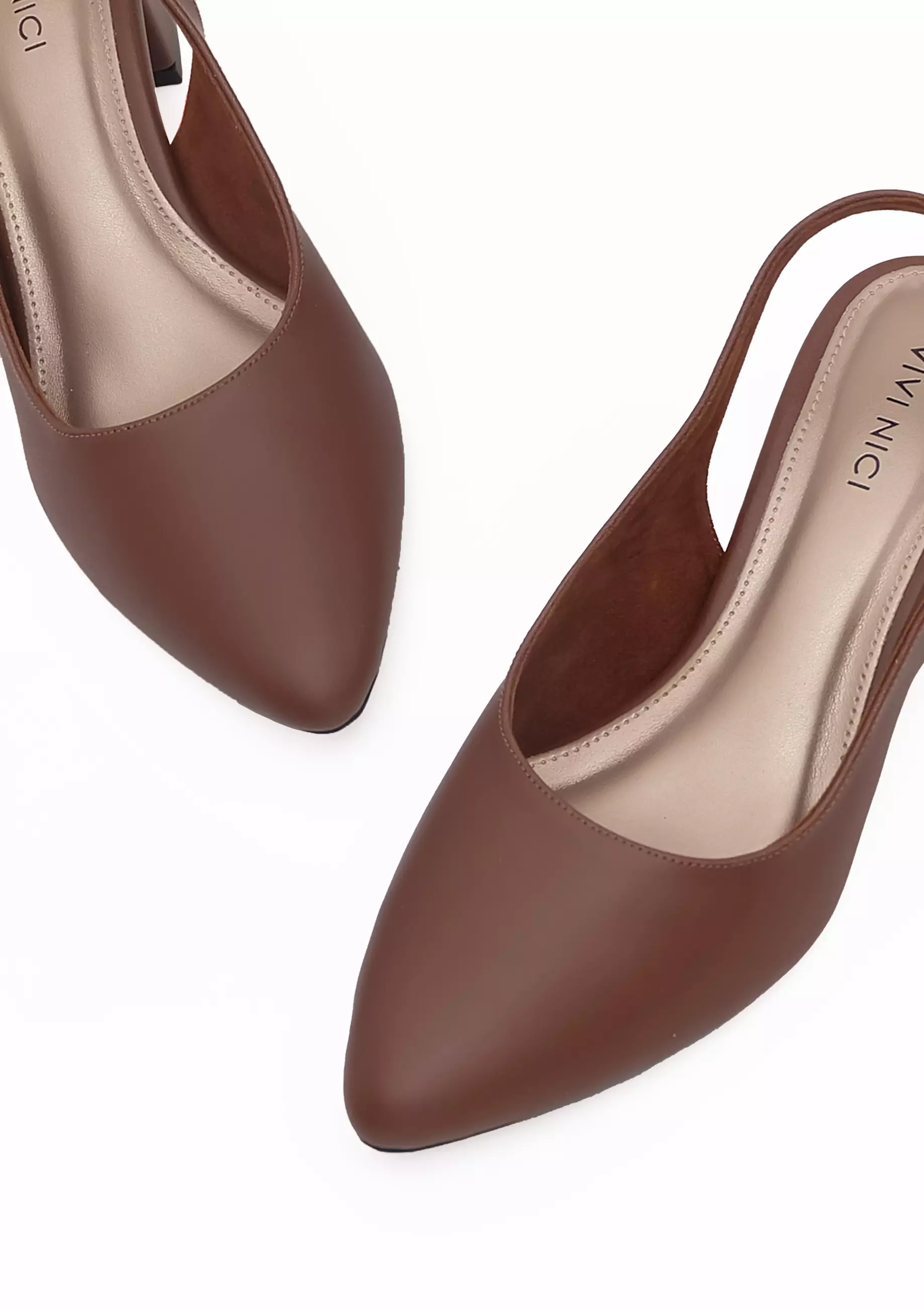 VIVI NICI - Selena Sepatu Sandal Mules Hak 5 cm Downtown Brown