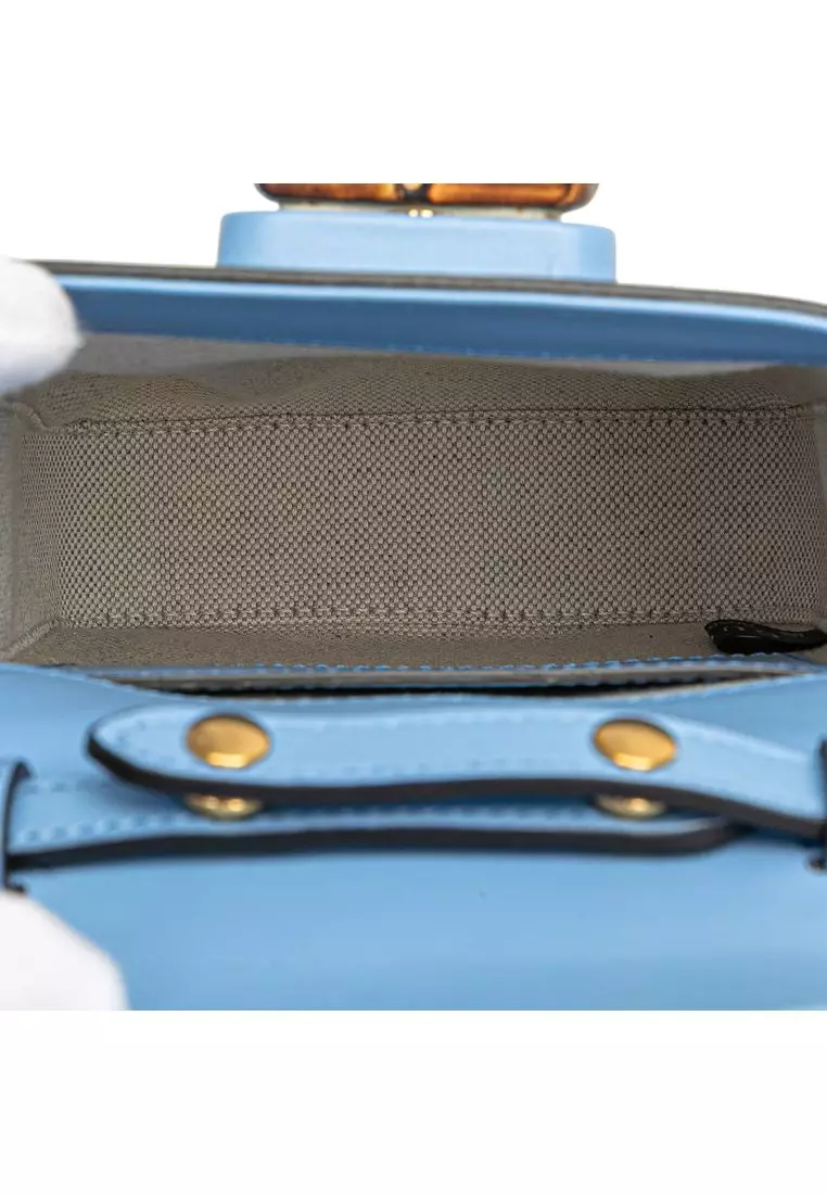 Pre-Loved Gucci Mini Calfskin Bamboo Top Handle Bag