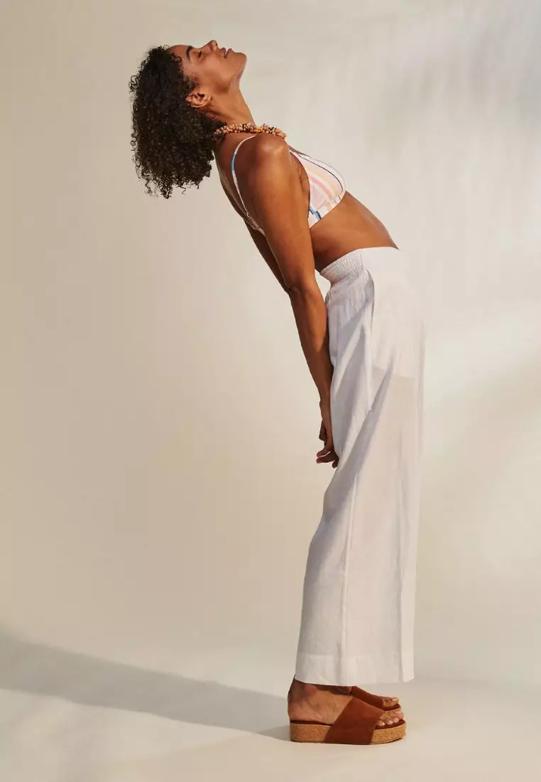 Buy Roxy Roxy Women Santorini Linen Trousers - Bright White in