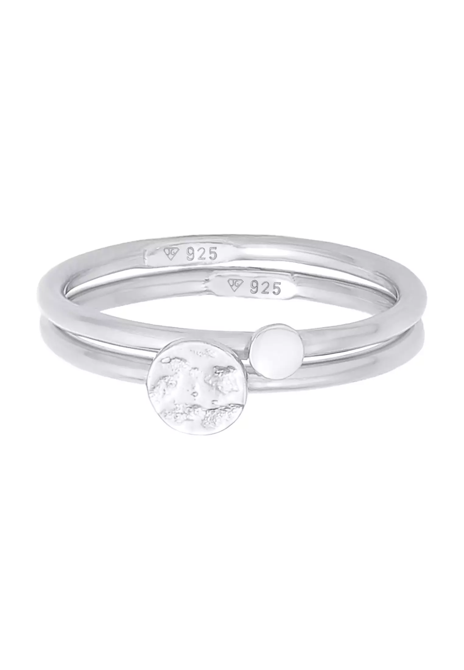 Ring Stacking Rings Duo Circle Plate Basic Minimal Timeless