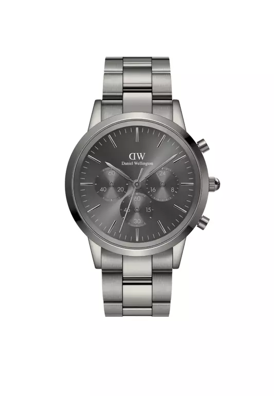 Iconic Chronograph 42mm Link Graphite Grey DW watches for men - Men's watch - Male watch Stainless steel strap
