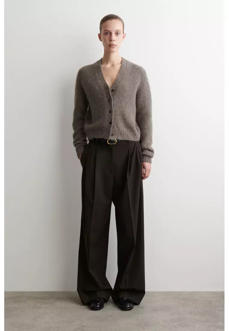 CROPPED ALPACA-BLEND CARDIGAN