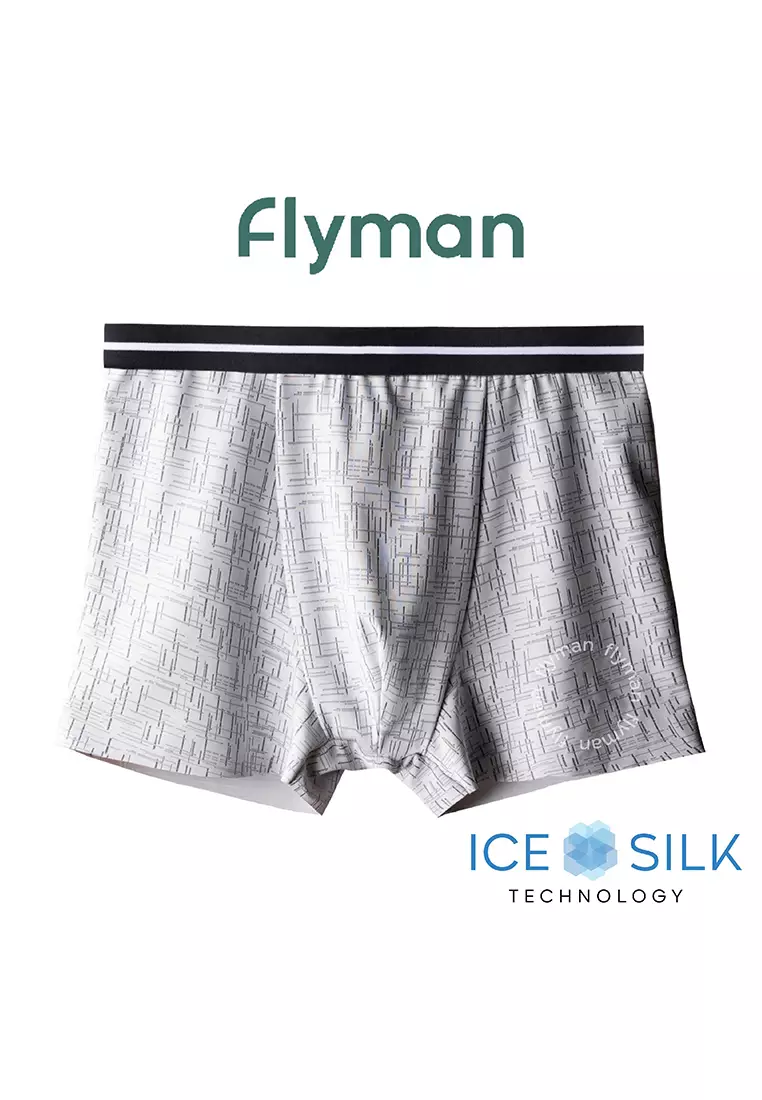 Jual FLYMAN Flyman Ice Silk Boxer 1 pcs FM 3510 - Ash Original 2026 ...