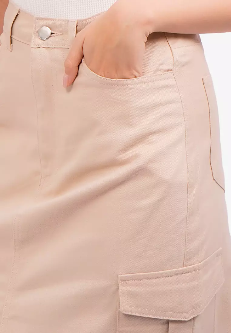 Midi Skirt with Cargo Pocket