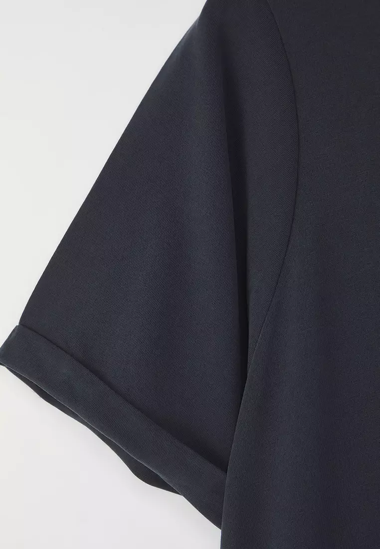 Anthracite Crew Neck Modal Flowy Comfortable Plus Size T-Shirt Tbbss25Bf00054