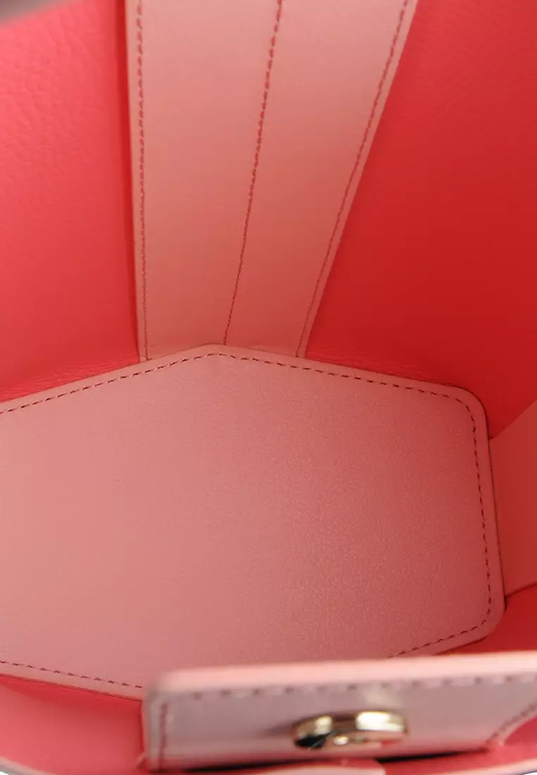 Terranova Felucca Mini Top Handle Bucket Bag in Peach/Pink Sunset