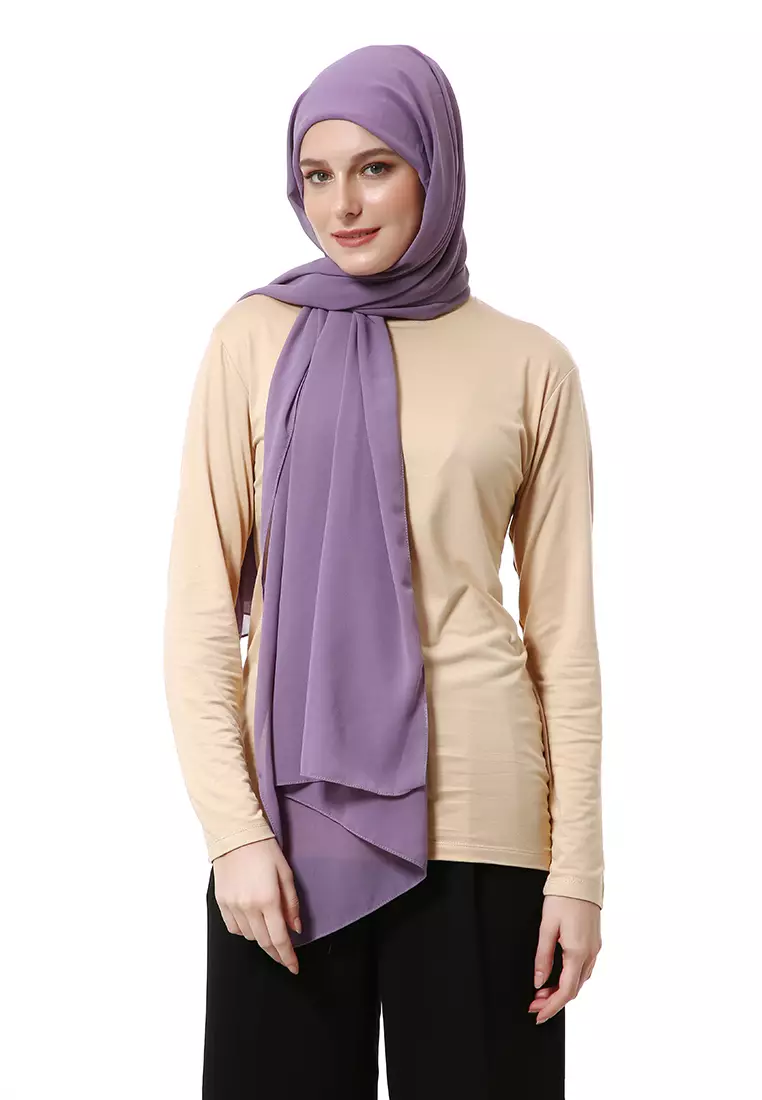 Zhalika Phasmina Motif Polos High Premium Quality - Mauve