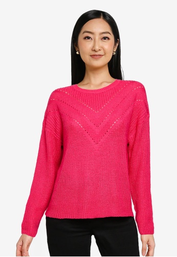 ONLY pink Trixie Life Long Sleeves Pullover C4638AA90DBFD7GS_1