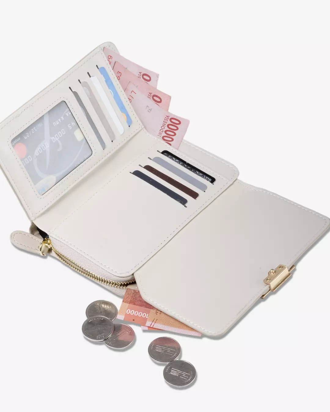 C2 Carnel Beige Leather Wallet - Dompet Kulit Wanita