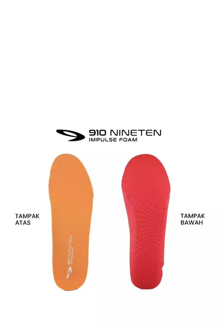 910 Nineten KISHI RUN 2.0 sepatu lari - Bluebird/Blue Radiance/Nectarine