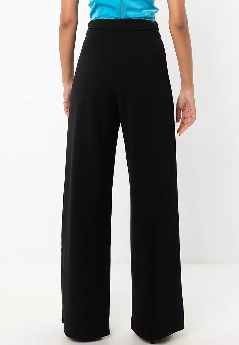Jersey Suit Super High Waist Wide Leg Trousers