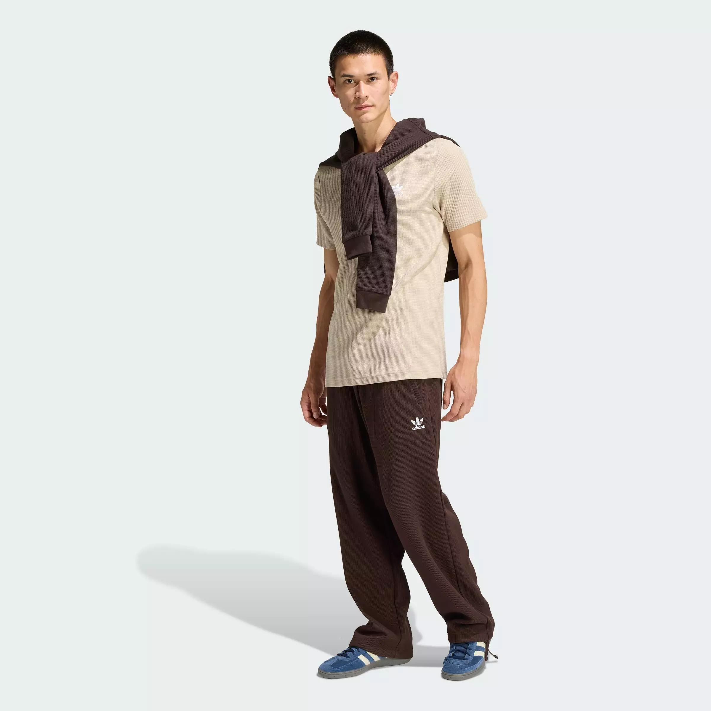 Lifestyle Trefoil Essentials Waffle Tee Men Beige KE1180