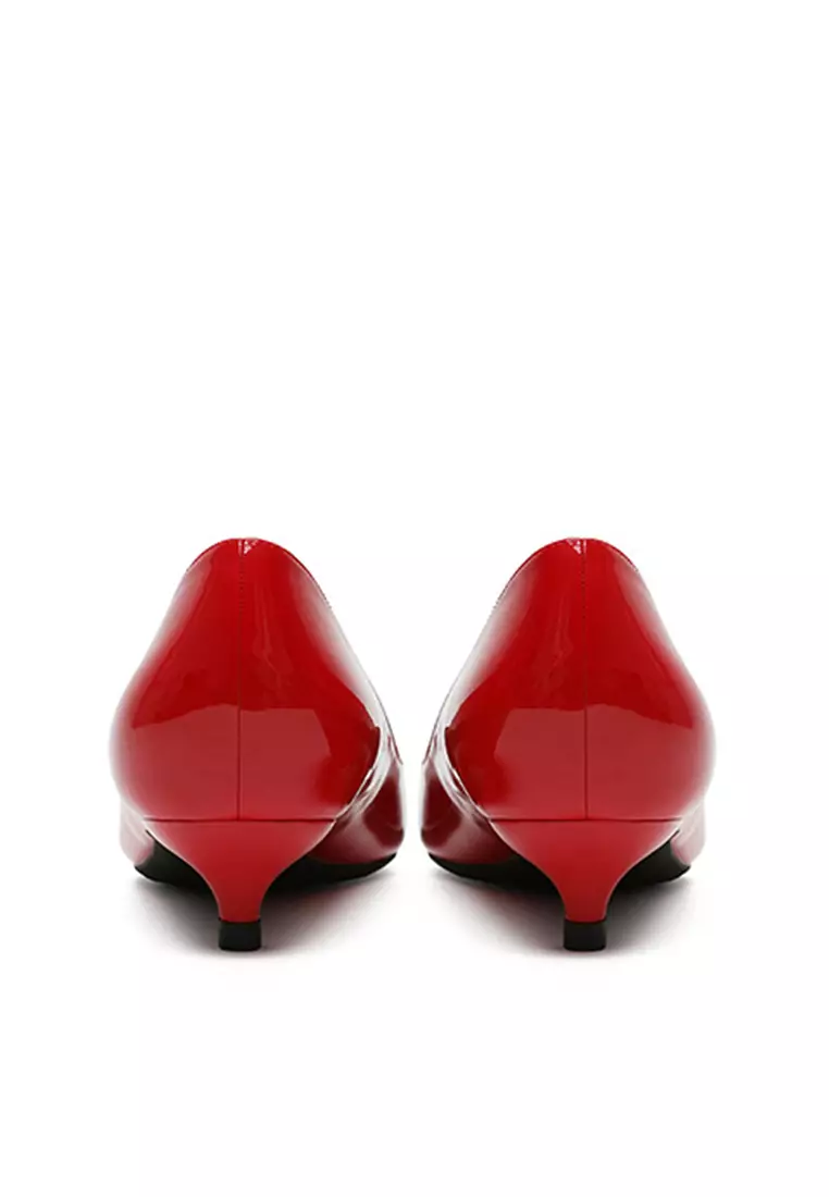 3CM Patent Pointed Kitten Heels Pumps HZL130