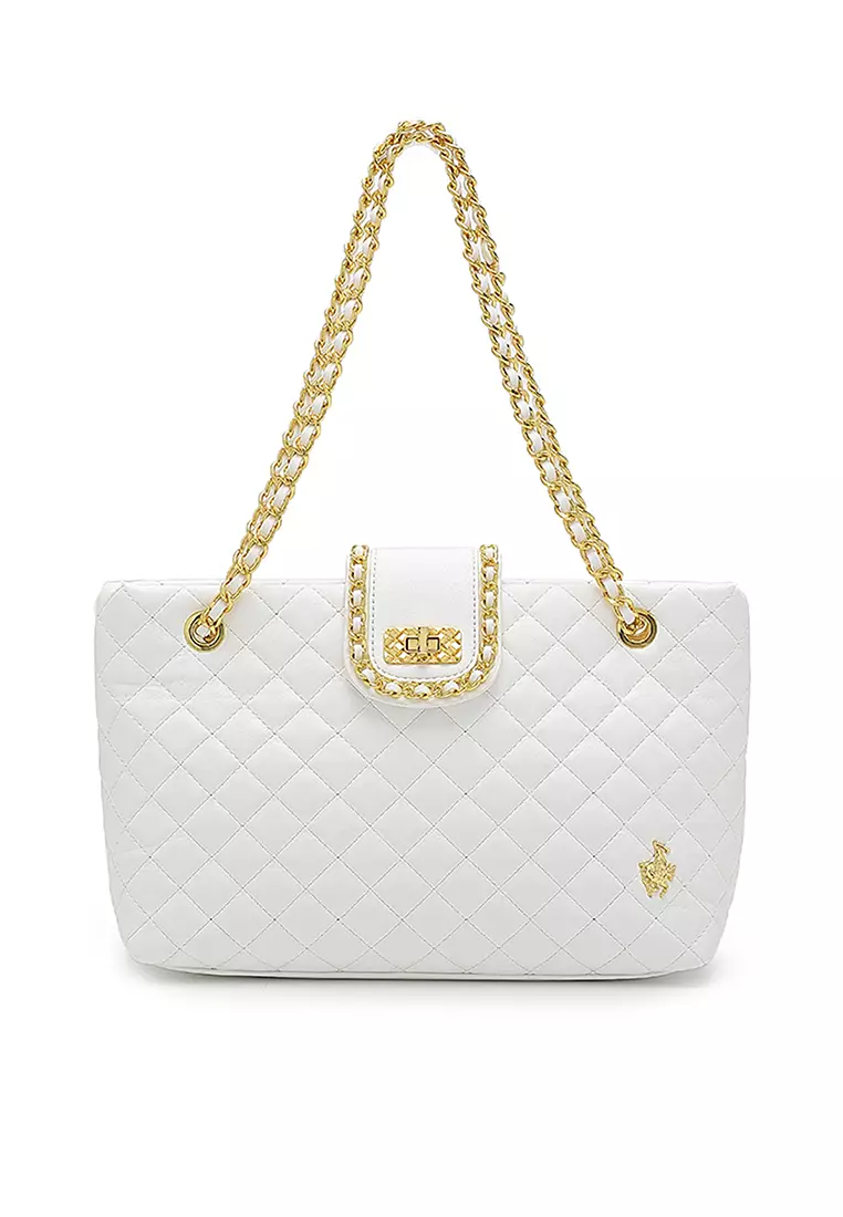 White sale quilted bag