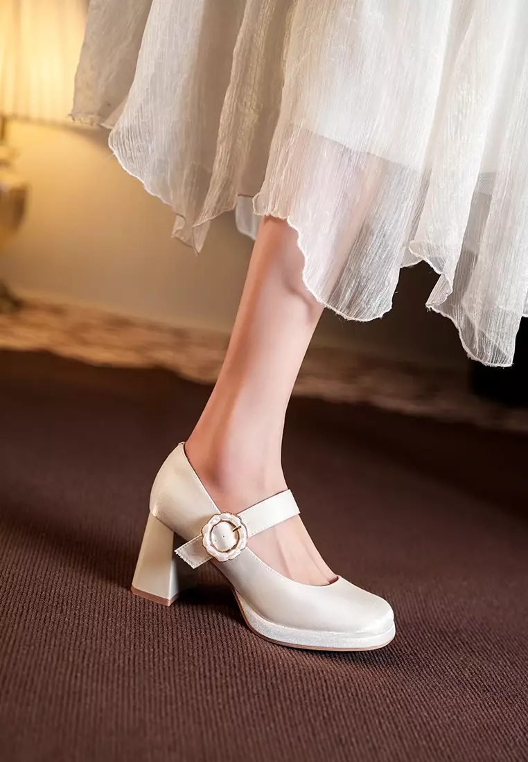 6CM Strap Satin Mary Jane Shoes BY2465-10