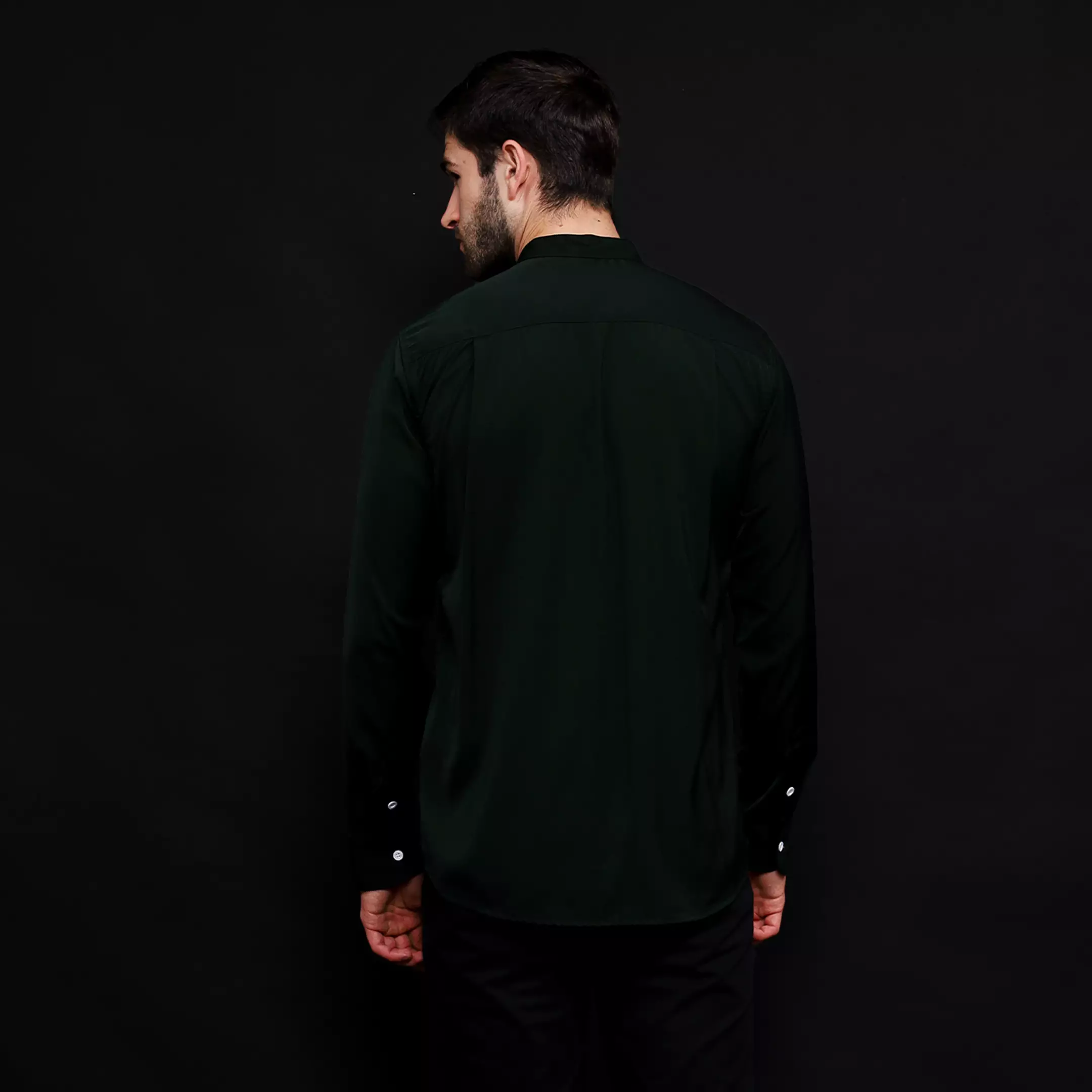 Rayon Shanghai Kemeja Panjang Polos Green