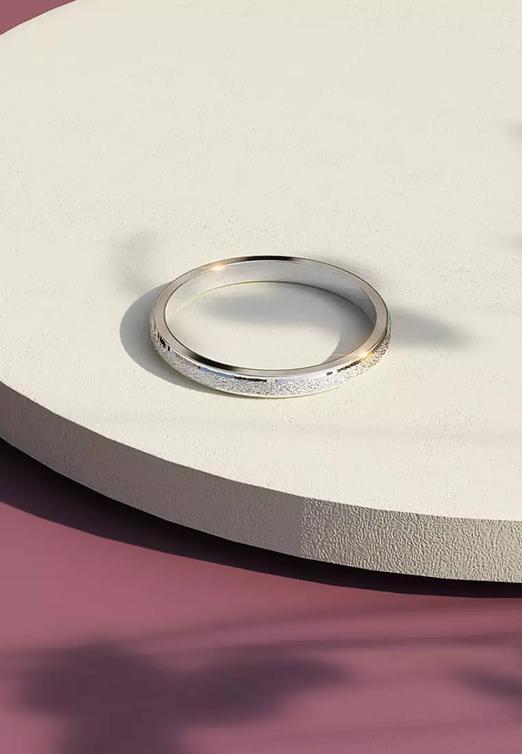 Deva Glitter Textured Stacker Ring