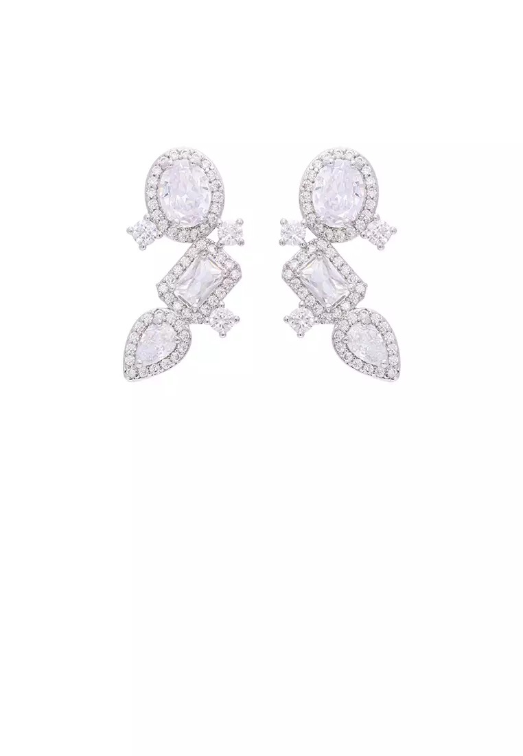 White geometric clearance earrings