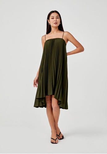 Love, Bonito green Giulia Sunray Pleated Camisole Dress 1E1B5AA9350E4EGS_1