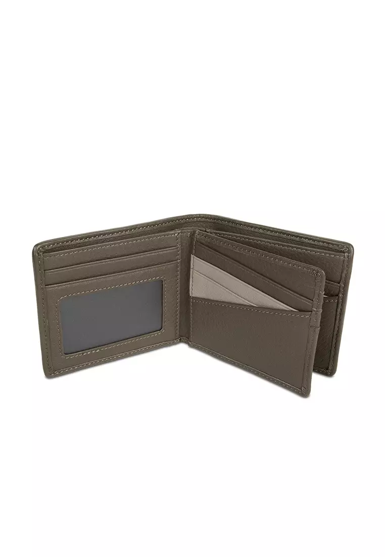Grayson Leather Bi-fold Wallet with Extra Flap (RFID) - Khaki