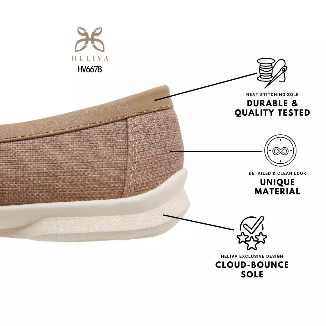 Heliva Esha Elegant Linen-Textured Loafers with 2cm Sole Casual Slip-On Comfort HV6678