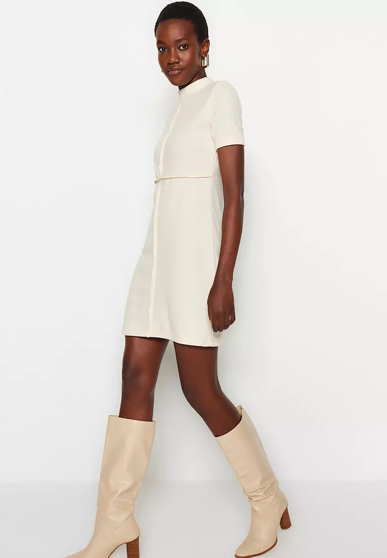 A-Line Formal Knitwear Mini Dress