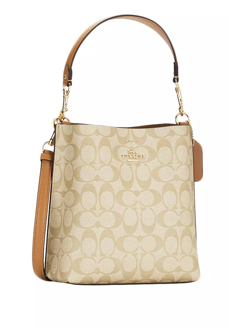 Buy Coach Mollie Bucket Bag 22 In Signature Canvas Light Brown