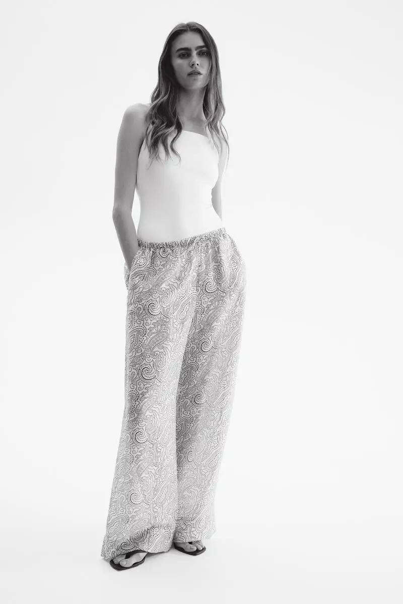 Wide drawstring trousers