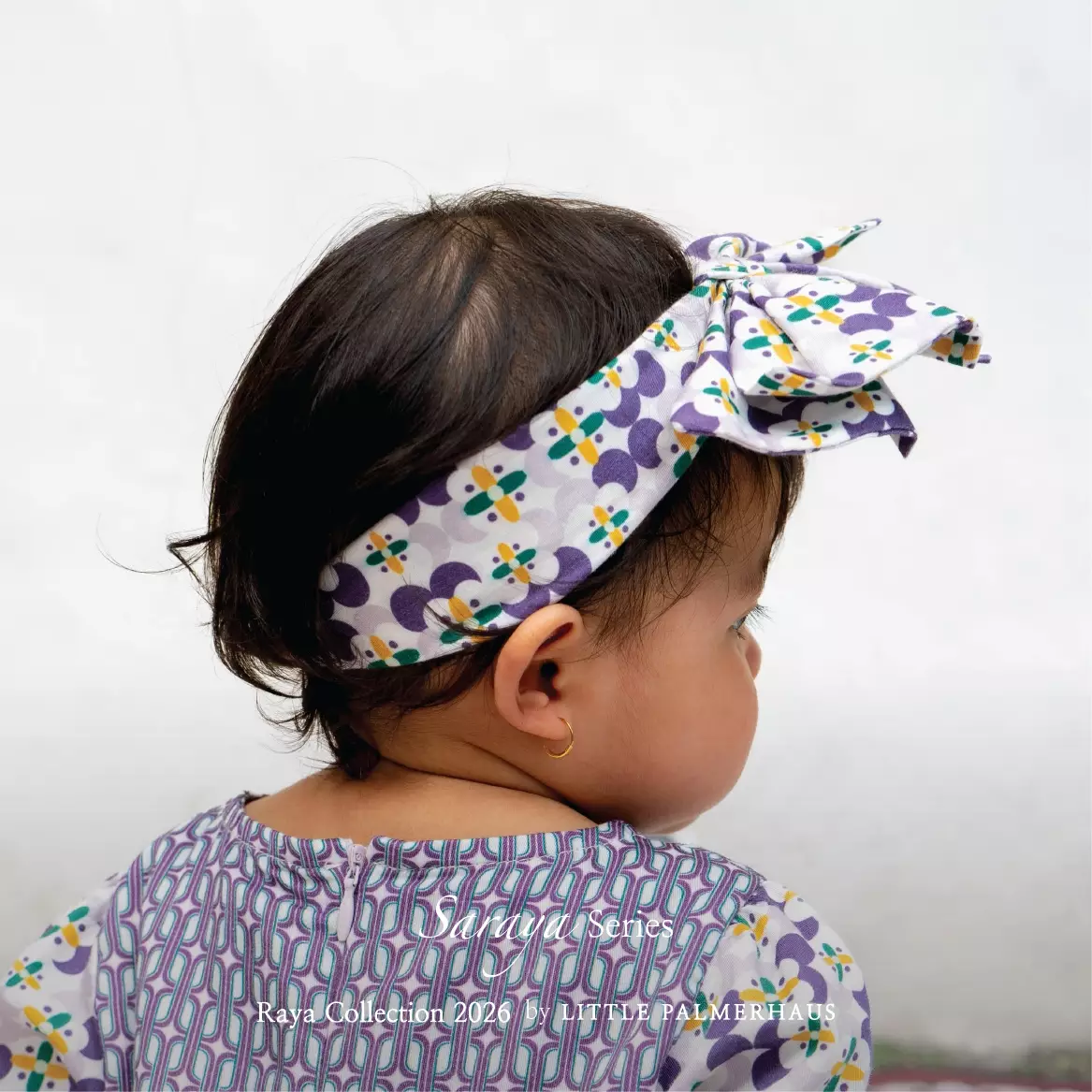 Little Palmerhaus - Baju Lebaran 2026 - Saraya Baby Headband (Bando Pita Bayi) Teal Green