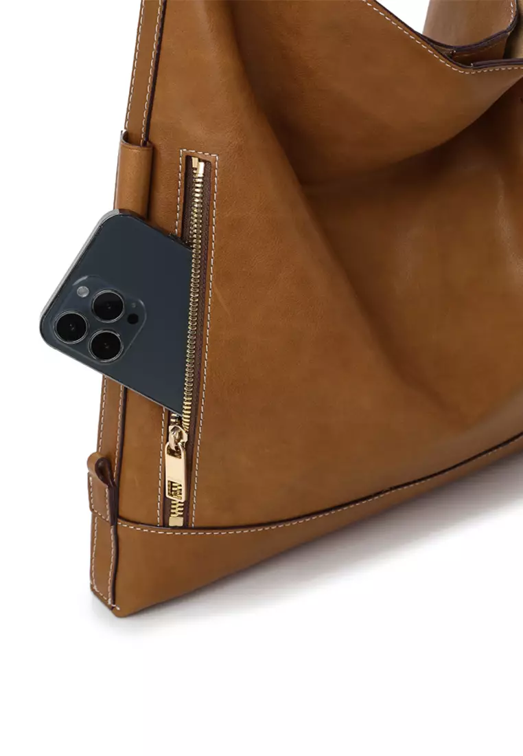 Slouchy Hobo Bag - Caramel