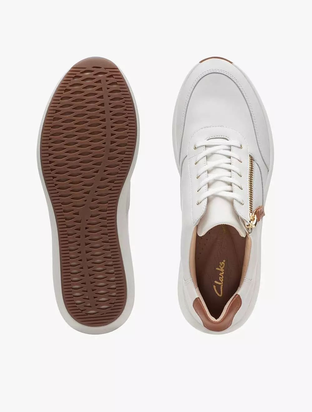 Jual CLARKS Clarks Women's Sneakers Un Rio Zip- White Leather - White ...