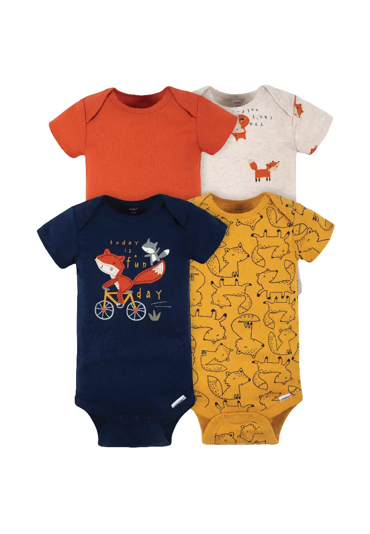 Buy Gerber Childrenswear Gerber 4-Pack Baby Boys Fox Short Sleeve