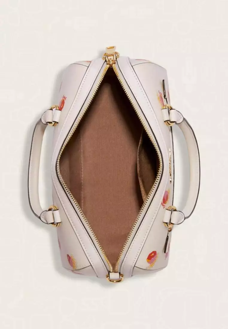 Coach Rowan Satchel With Pop Floral Print Chalk Multi