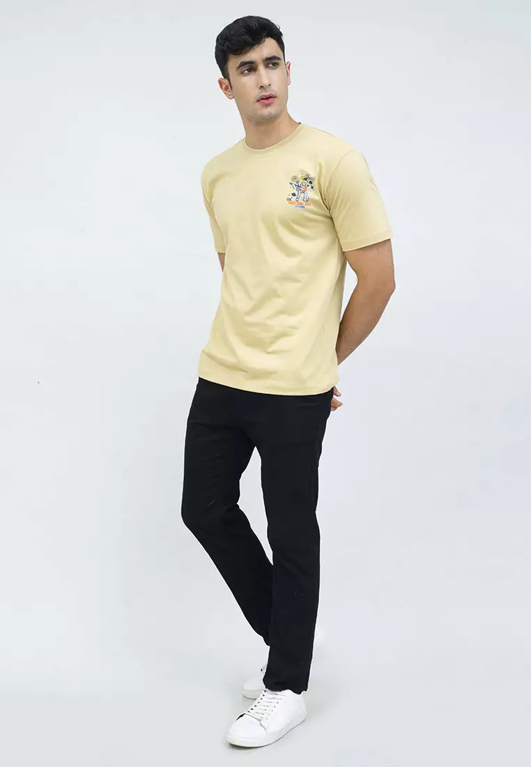 kaos pria lengan pendek Cream Noise Space houseofcuff X little fresco