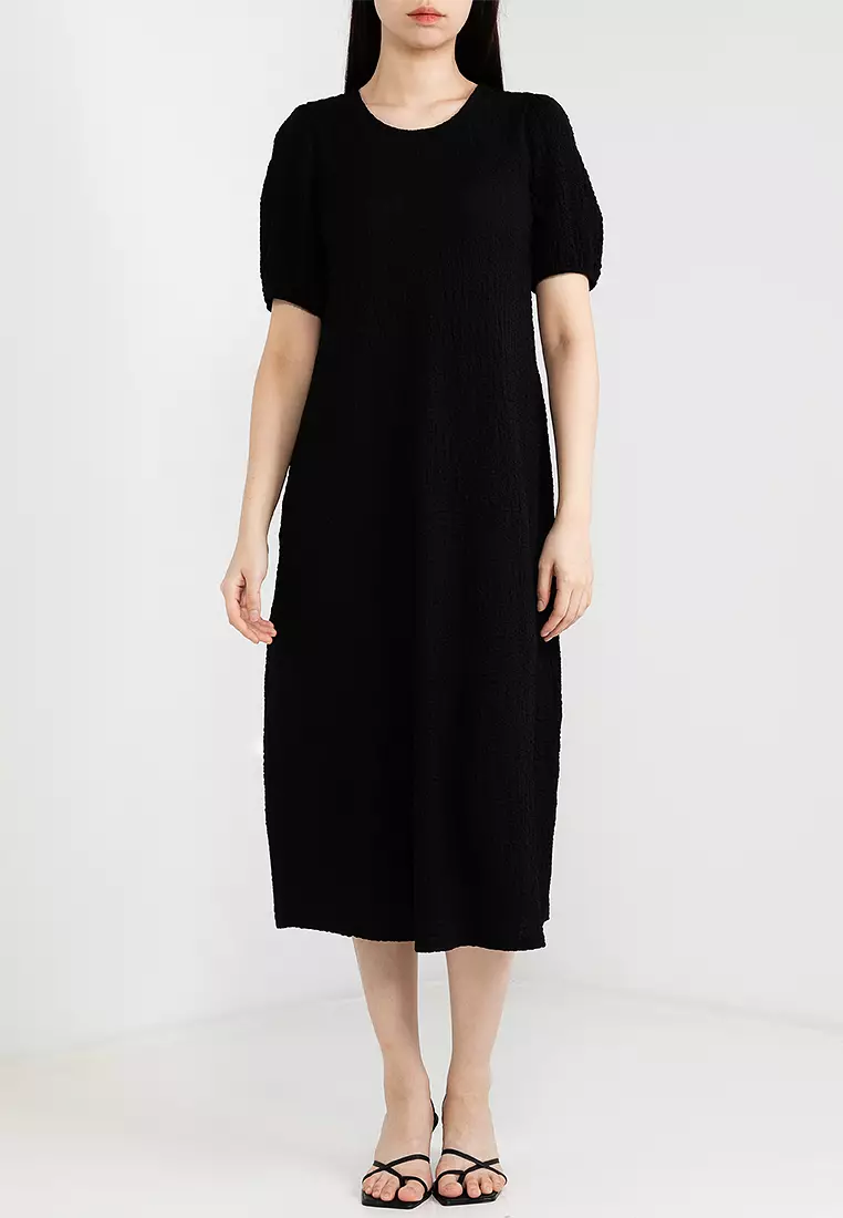 Penni Short Sleeves Open Back Midi Dress