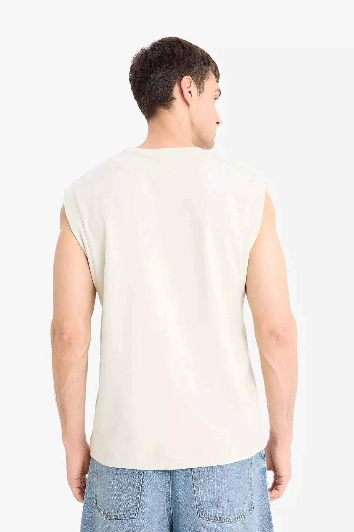 100% Cotton Boxy Fit Crew Neck Printed Undershirt C5040Ax25Hs