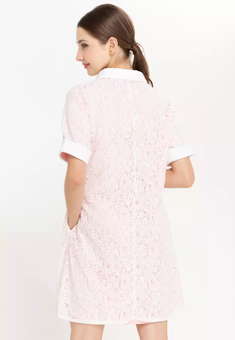 Lorien Lace Tent Dress with Collar