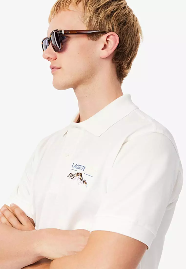 Classic Fit Embroidered Motif Piqué Polo Shirt