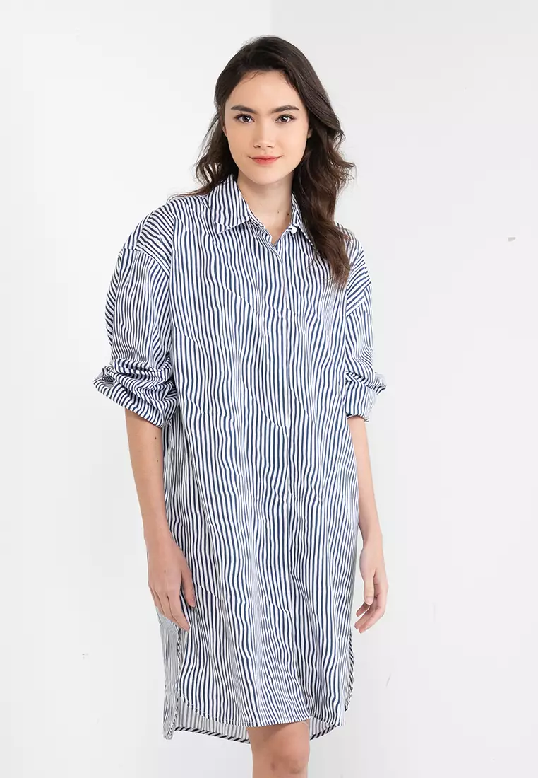Buy Calvin Klein Stripe Shirt Dress Calvin Klein Jeans in Crayon