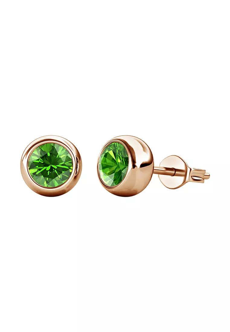 Birth Stone Moon Earring August Peridot RG - Anting Crystal Swarovski by Her Jewellery
