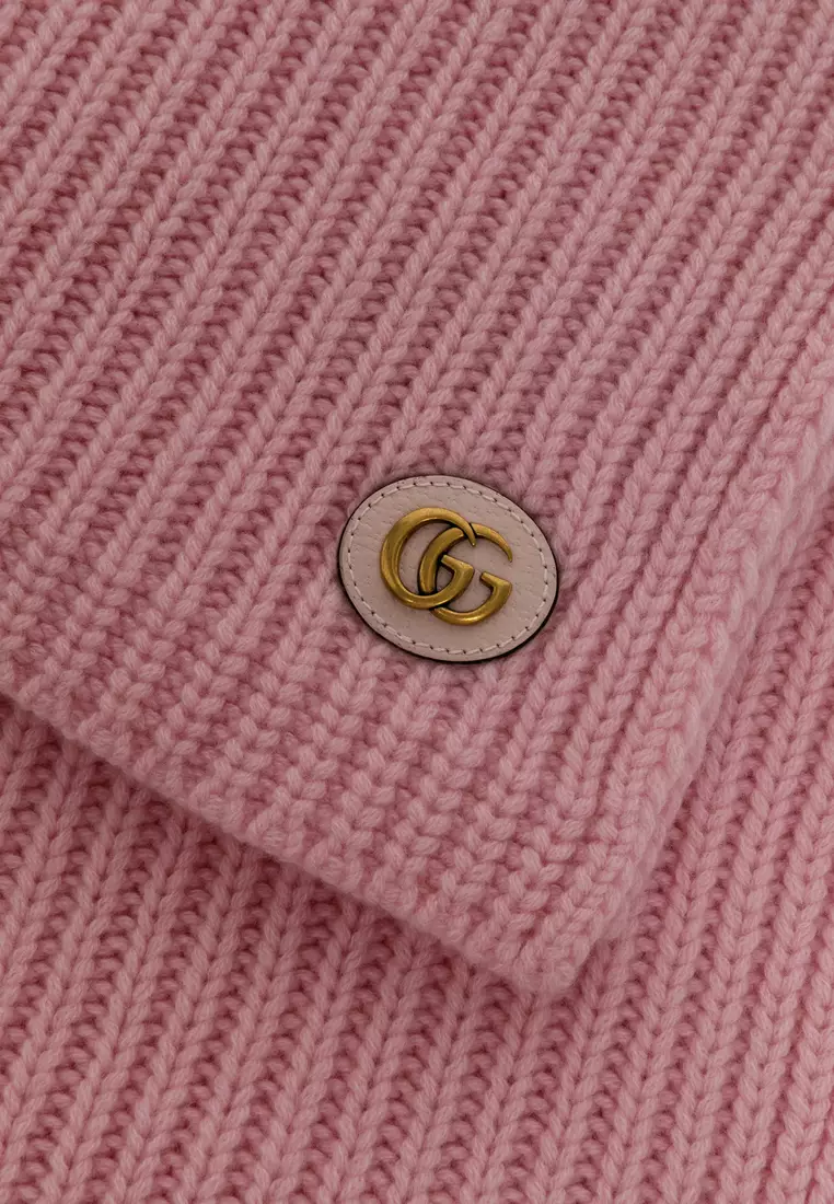 Knit Wool With Patch Scarf