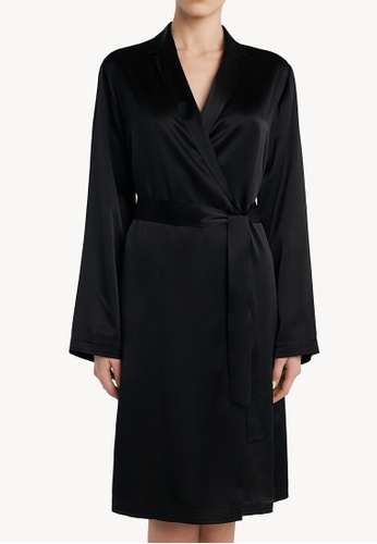 La Perla black La Perla women's nightdress silk long sleeved Nightgown morning gown EEBC7AA23EE357GS_1