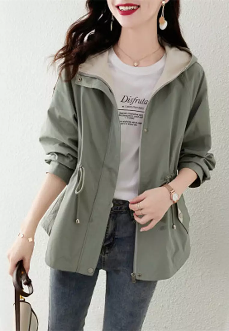 Hooded Wind Jacket Trench Coat