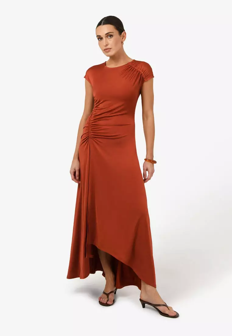 Buy FORCAST Kim Asymmetric Ruched Dress 2026 Online | ZALORA