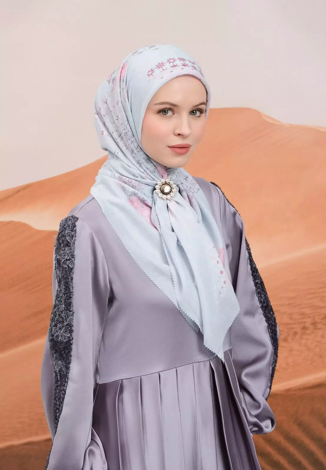 Dilara Printed Scarf | Hijab Segi Empat Motif