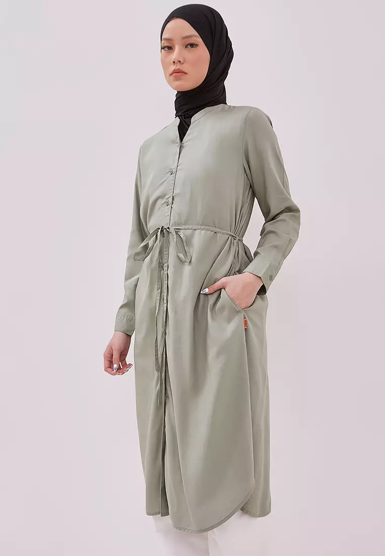 DUST Kemeja Tunik Aira Hijau ECOVERO™ (D. 1606)