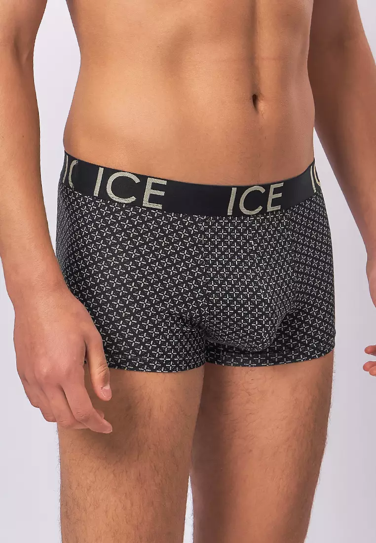 Ice Men Viscose With Spandex Boxer Briefs Aztec - Black (Single Pack)